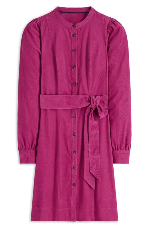 Bre Belted Corduroy Shirtdress