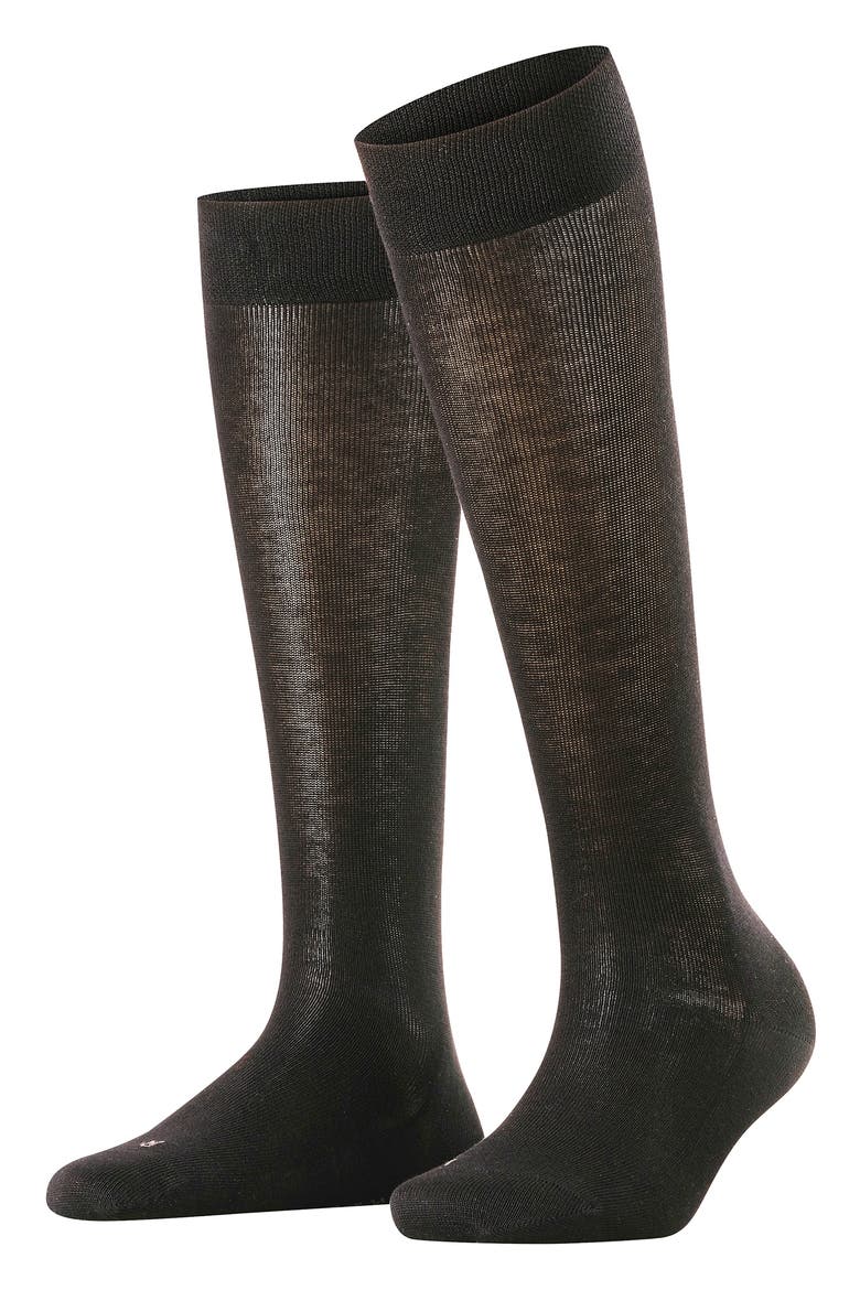 Sensitive London Cotton Blend Knee High Socks, Alternate, color, BLACK