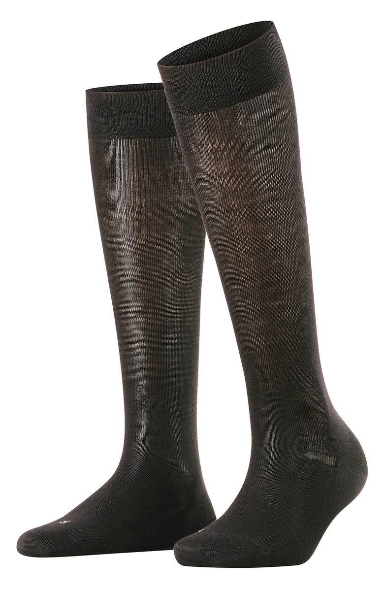 Falke Sensitive London Cotton Blend Knee High Socks, Alternate, color, Black