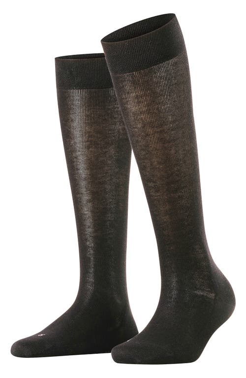 Falke Sensitive London Cotton Blend Knee High Socks In Black