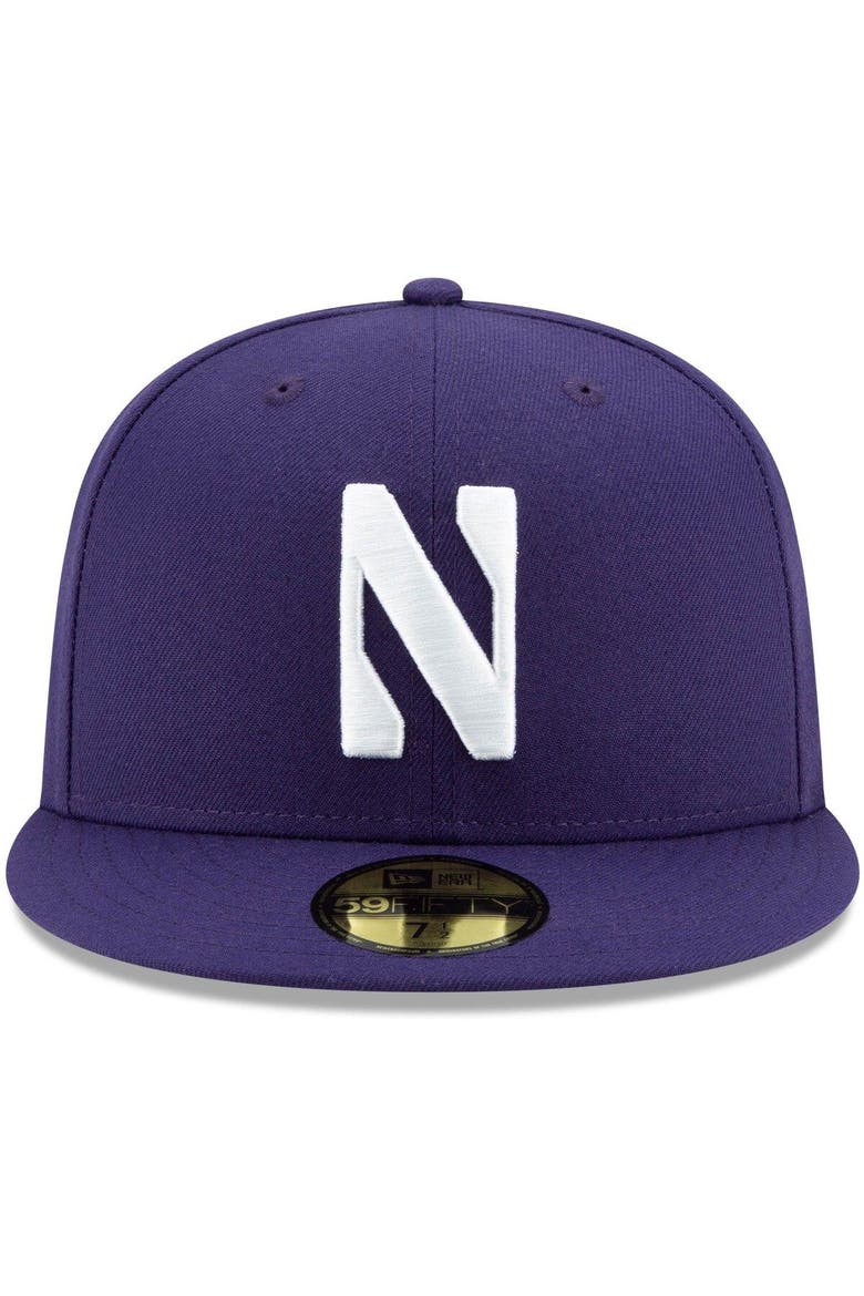 Men's New Era Purple Northwestern Wildcats Primary Team Logo Basic 59FIFTY Fitted Hat, Alternate, color, PURPLE