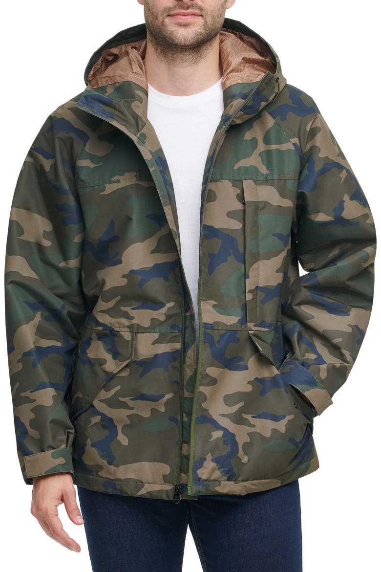 Performance Rain Slick Hooded Jacket, Alternate, color, CAMOUFLAGE