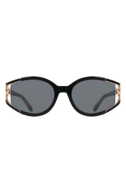56mm Oval Sunglasses