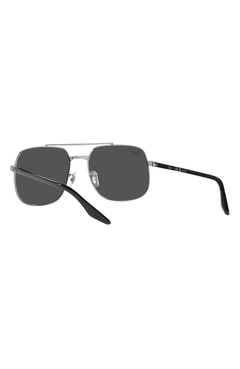 Ray-Ban 56mm Polarized Square Sunglasses, Alternate, color, Gunmetal