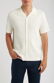Theory Knit Organic Cotton Button-Up Camp Shirt