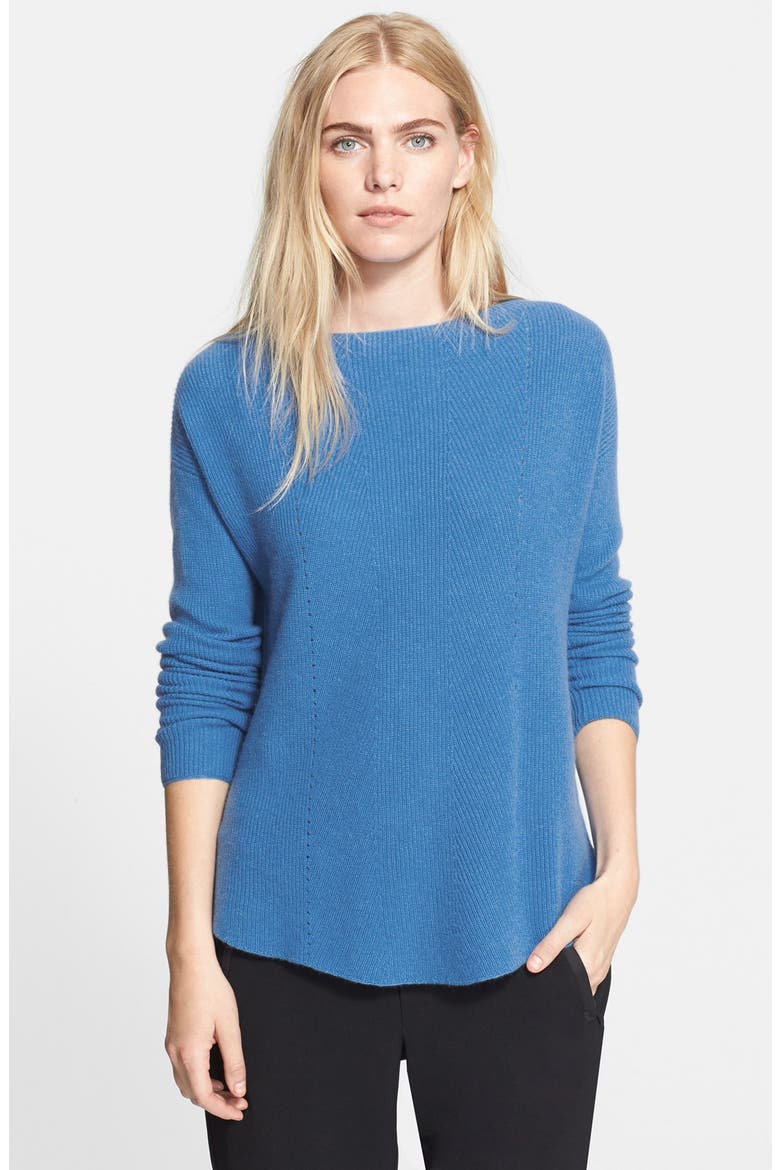Boat Neck Shirttail Hem Sweater, Main, color, OCEAN