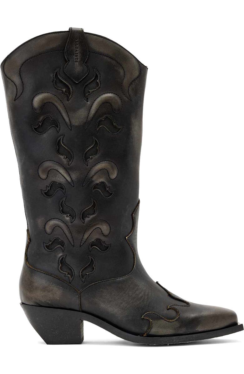 AllSaints Dolly Western Boot, Alternate, color, Etch Dark Brown