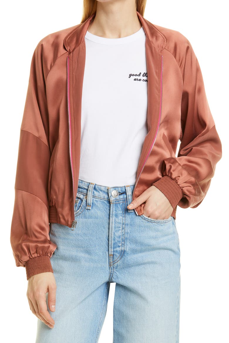 Trail Silk Track Jacket, Main, color, PALE COPPER