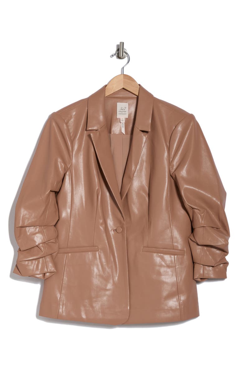 Kylie Faux Leather Jacket, Alternate, color, MOCHA