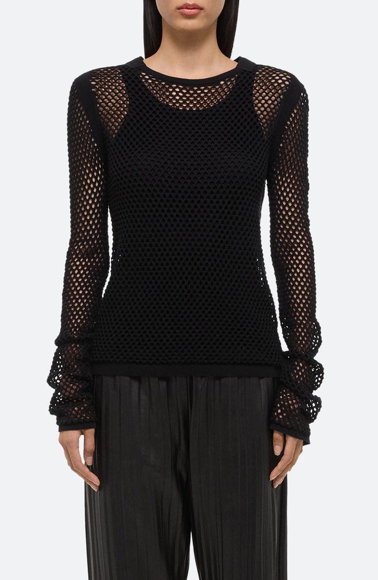 Helmut Lang Mesh Cotton Knit Top, Main, color, 