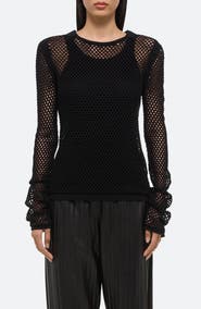 Helmut Lang Mesh Cotton Knit Top