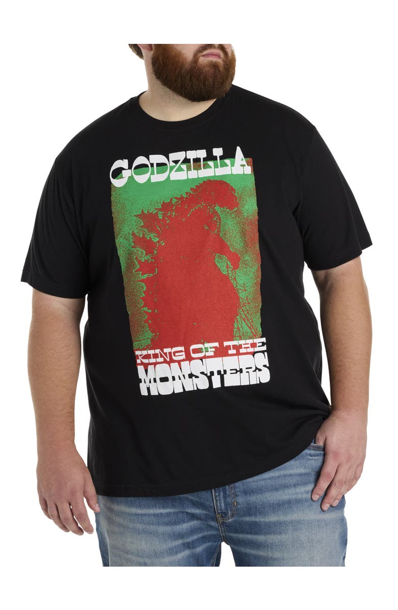 True Nation by DXL Big & Tall Godzilla King Of Monsters Graphic Tee, Main, color, Black