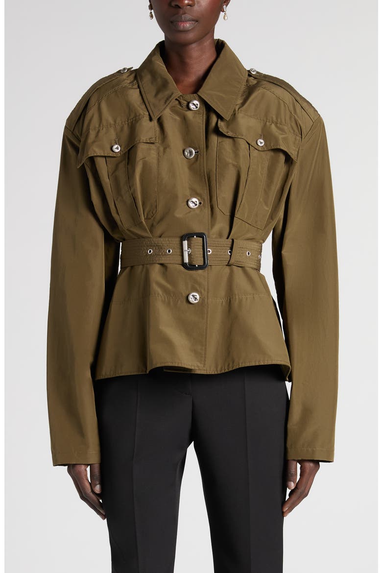 Belted Utility Jacket, Main, color, WOODLAND GREEN