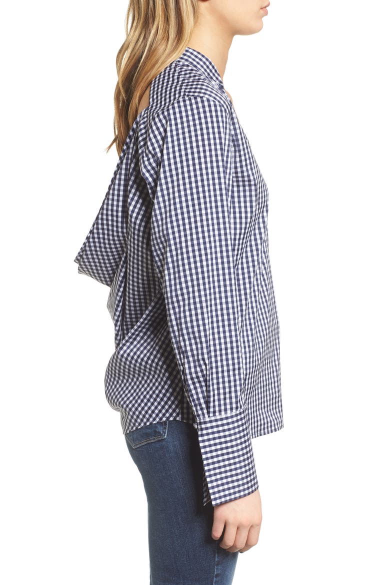 Gingham Open Back Top, Alternate, color, NAVY EVENING/ WHITE GINGHAM