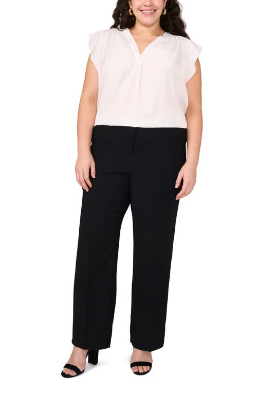 Shop Vince Camuto Ruffle Shoulder Sleeveless Blouse In New Ivory