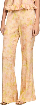 SANDRO Floral-print floaty trousers