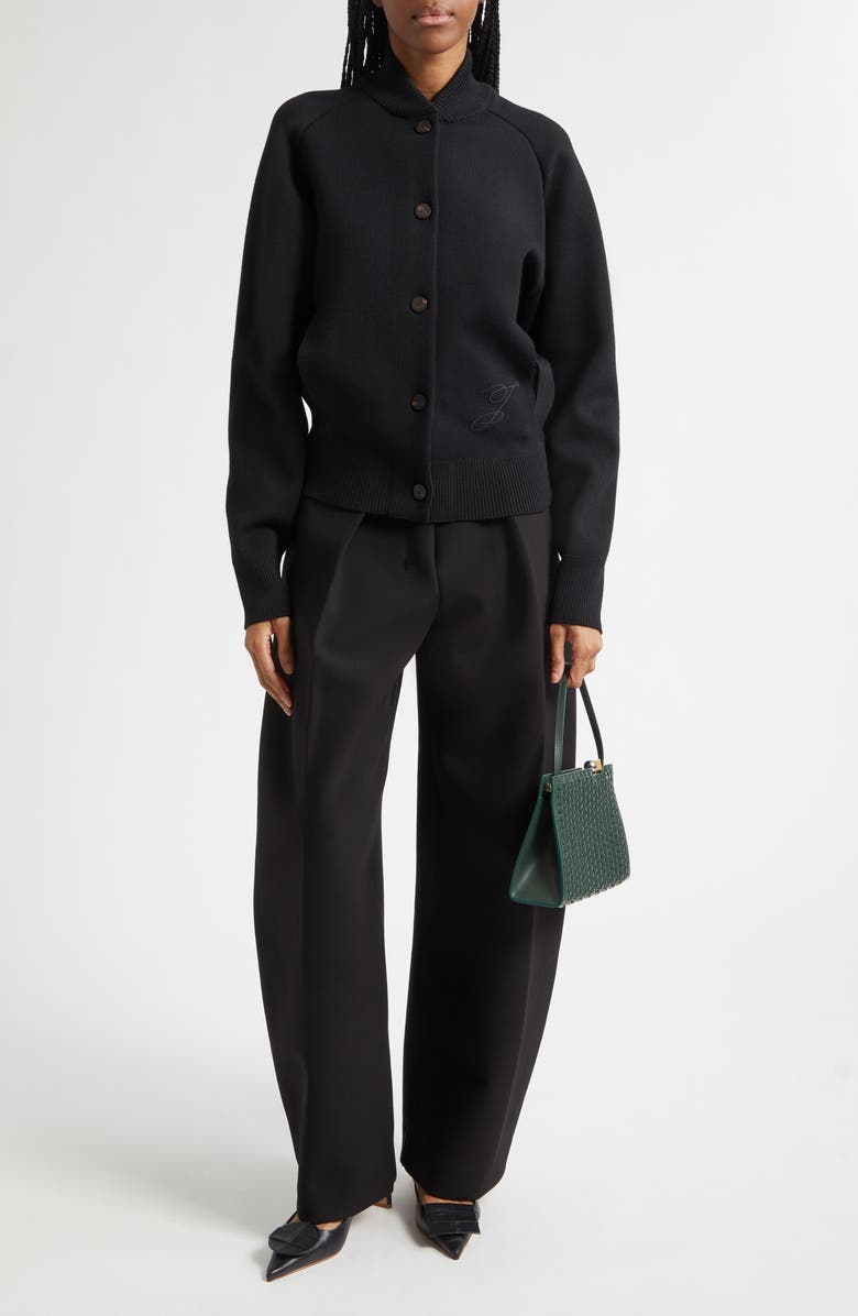 Jacquemus Le Pantalon Ovalo Pleated Wide Leg Pants, Alternate, color, 