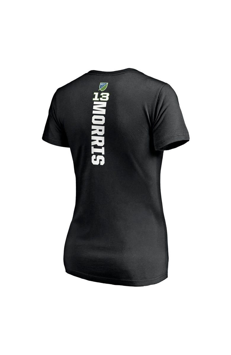 FANATICS Women's Fanatics Branded Jordan Morris Black Seattle Sounders FC Playmaker Name and Number V-Neck T-Shirt, Alternate, color, 