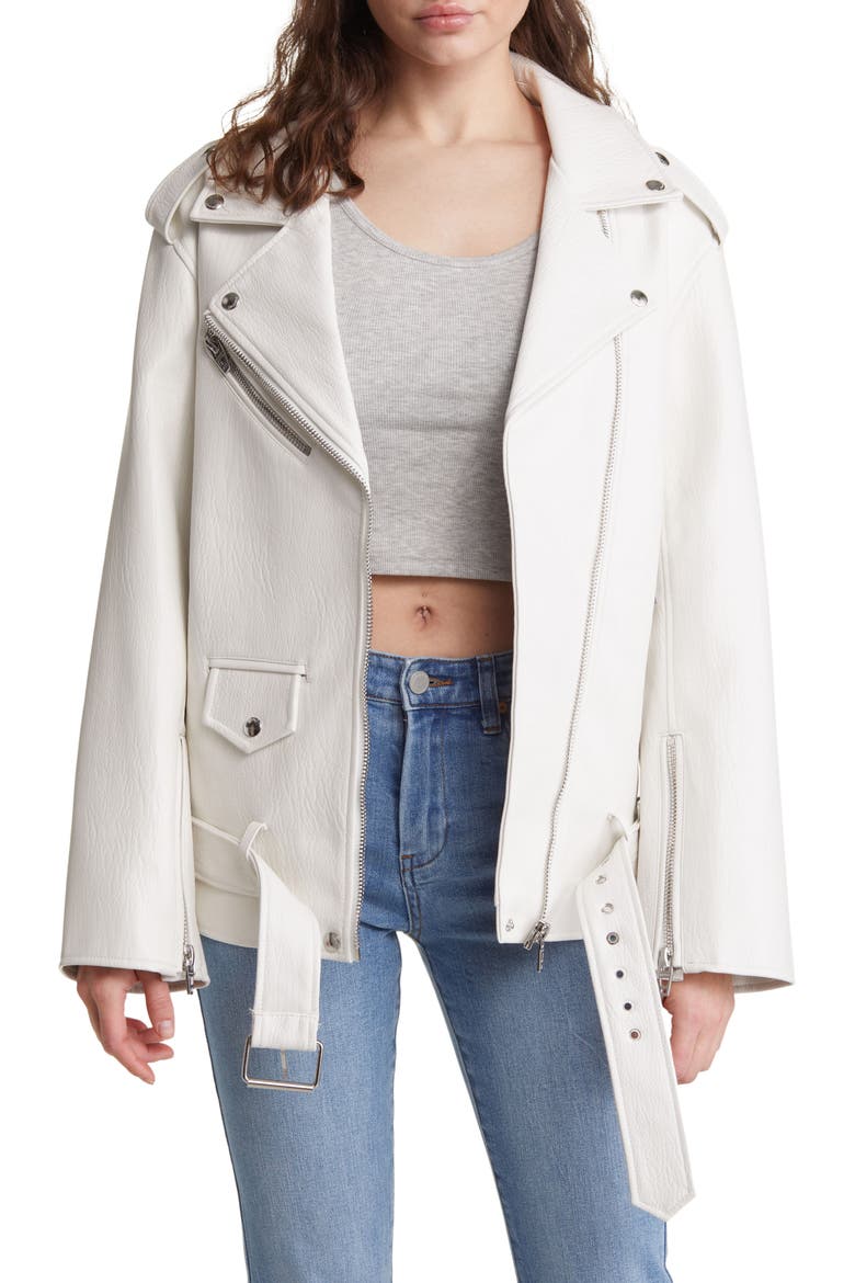 Boyfriend Faux Leather Moto Jacket, Main, color, EARLY RISER