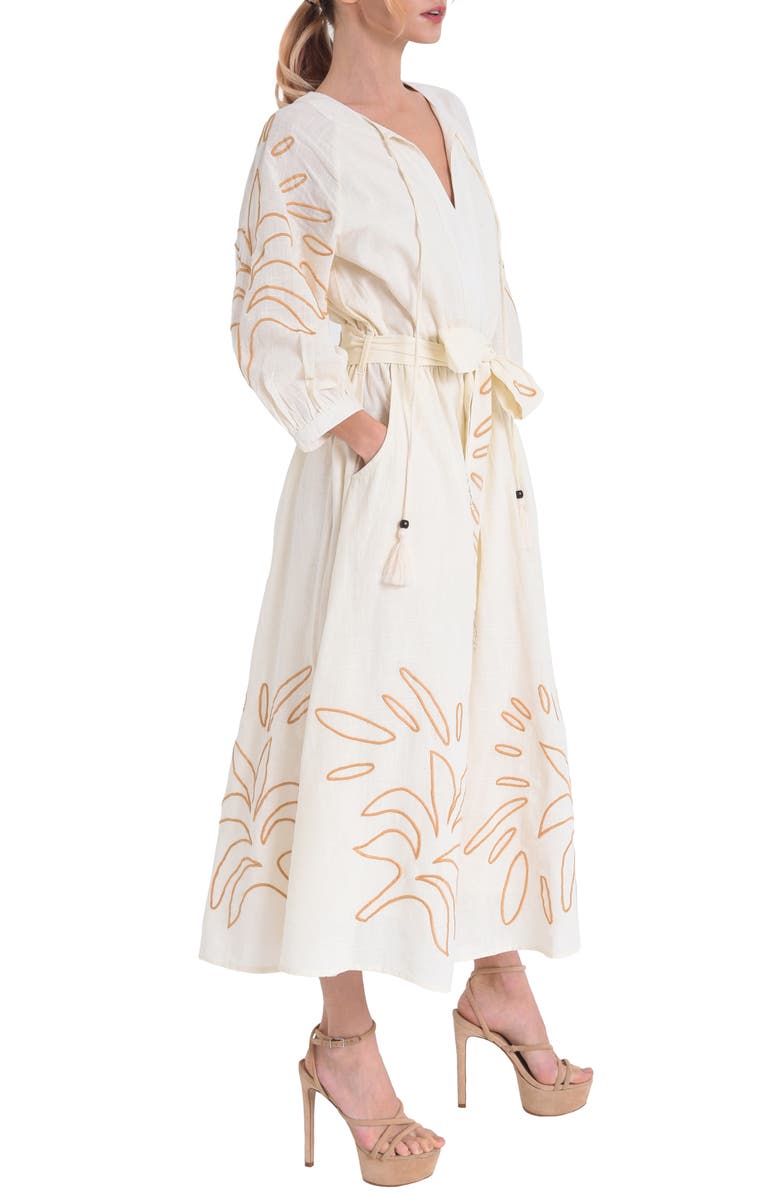 CIEBON Eliza Embroidered A-Line Dress, Alternate, color, Cream/Sand