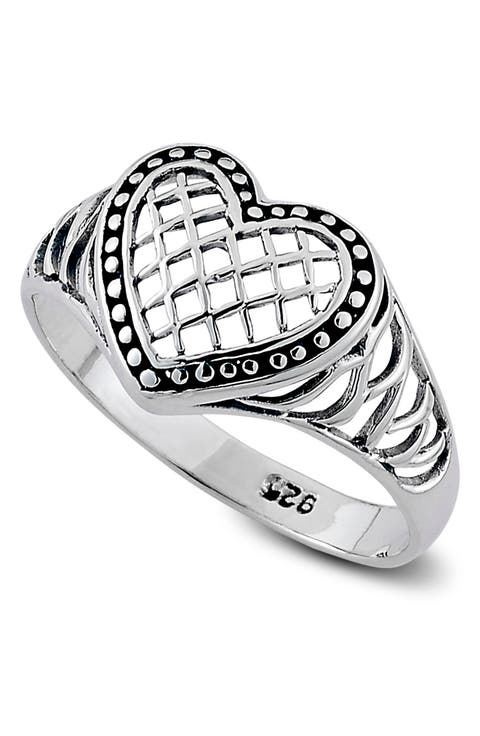 Sterling Silver Heart Shape Ring