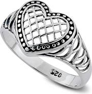 SAMUEL B. Sterling Silver Heart Shape Ring