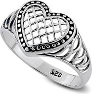 SAMUEL B. Sterling Silver Heart Shape Ring