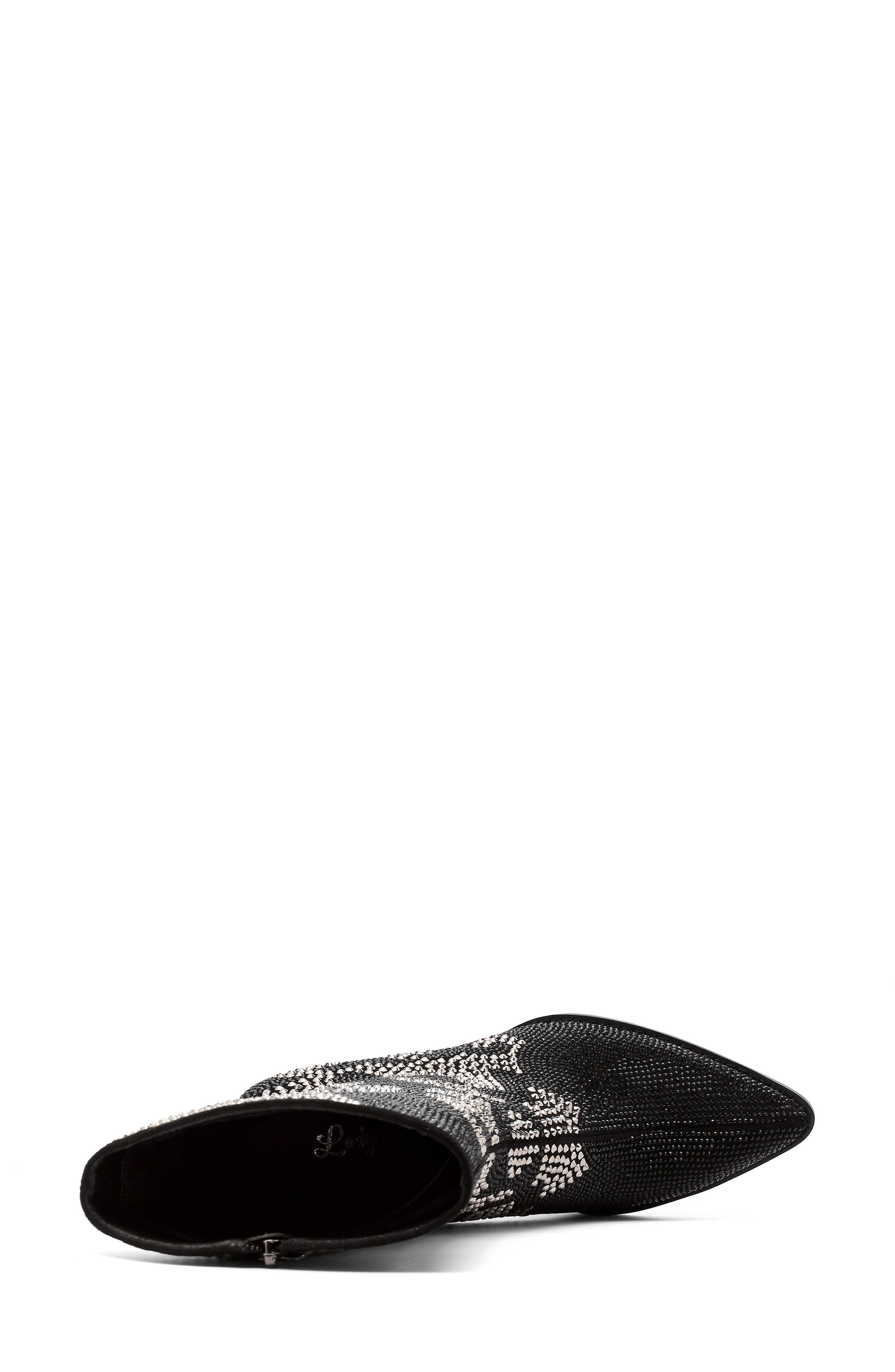 Abigail Rhinestone Western Boot, Alternate, color, BLACK SILVER