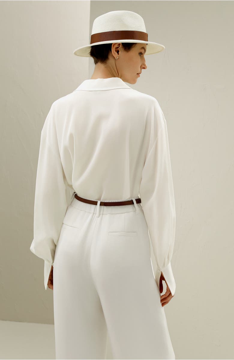 Lilysilk Tie-Detailed Silk Blouse, Alternate, color, Natural White