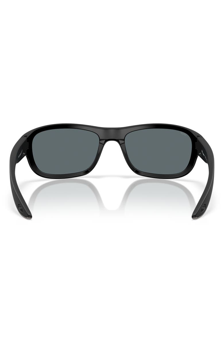 Costa Del Mar Clipperton 58mm Polarized Rectangular Sunglasses, Alternate, color, Matte Black/ Blue Mirror 580P