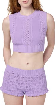 Florence by Mills Pointelle Knit Crop Tank