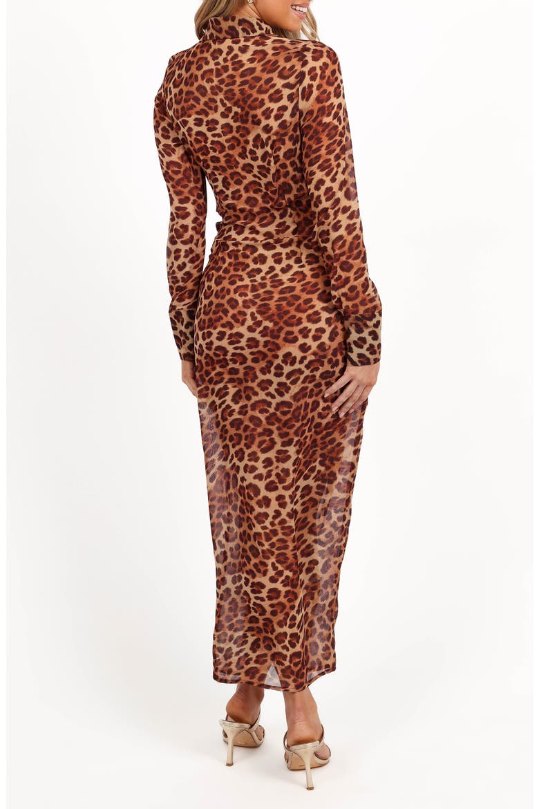 Calista Long Sleeve Shirtdress, Alternate, color, LEOPARD