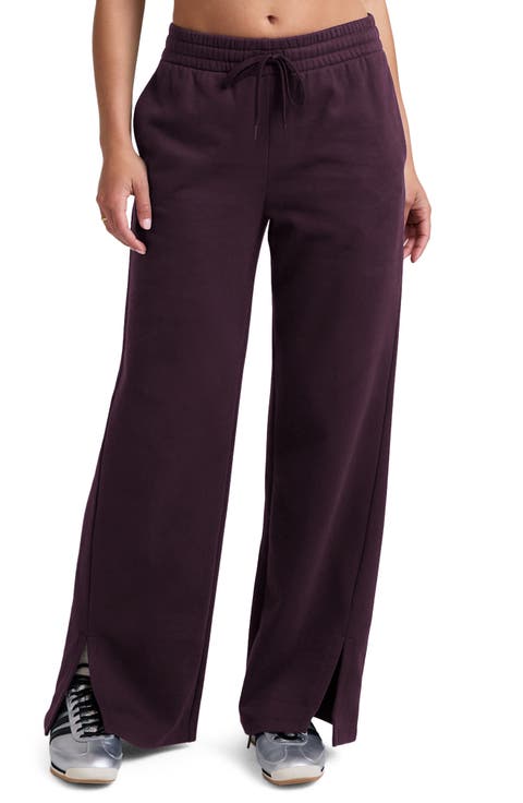 LuxeFleece Side Slit Wide Leg Pants