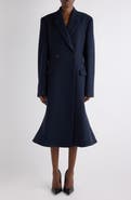 Balenciaga Godet Wool Midi Coat