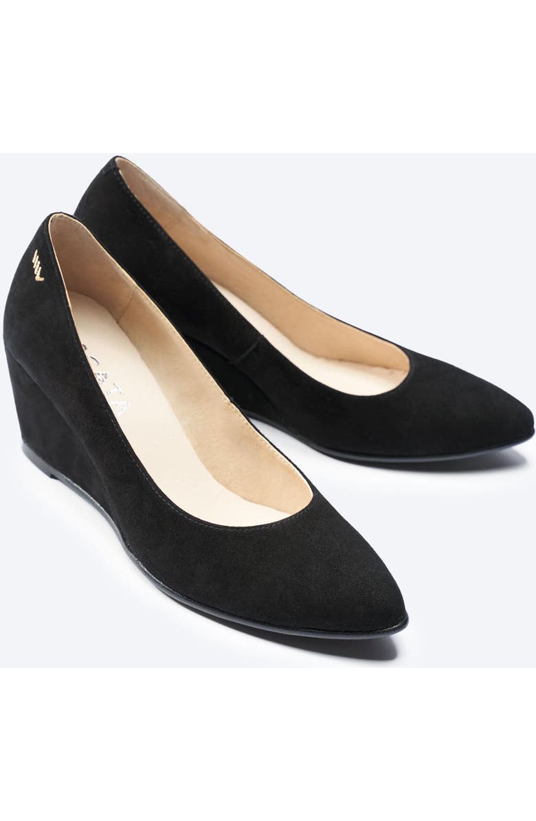 VISCATA Verona Suede Wedges, Alternate, color, Black