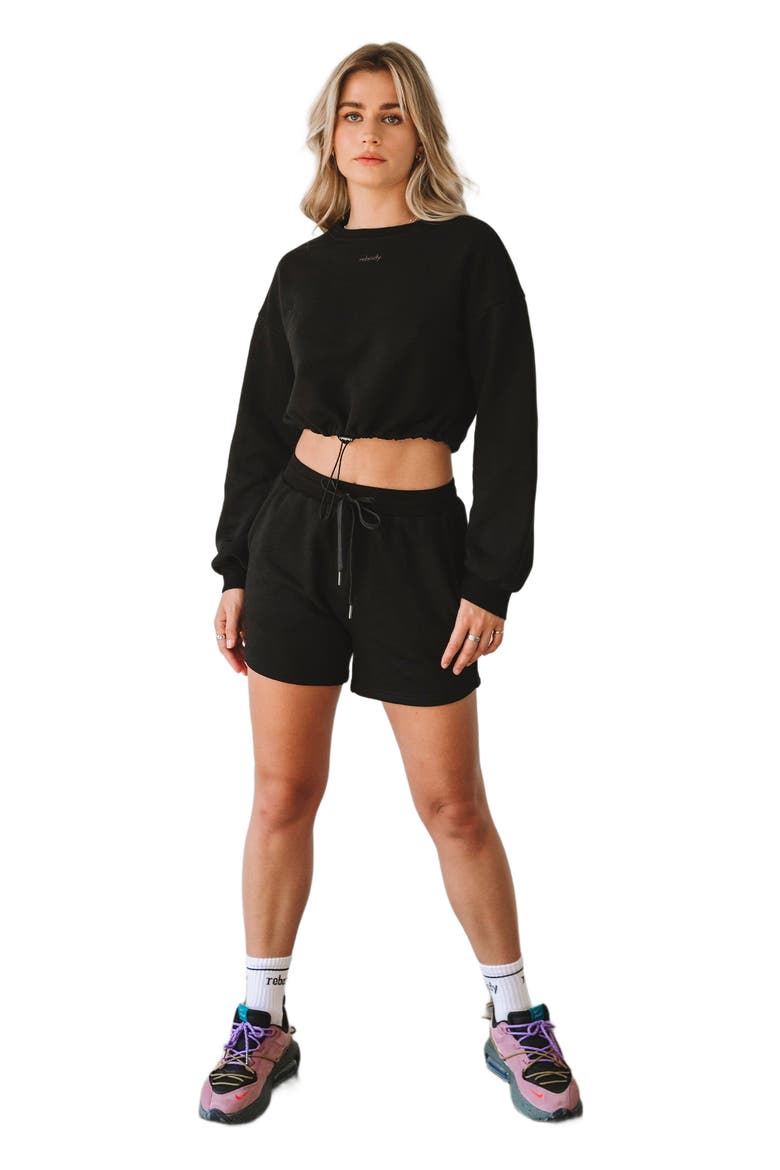 Rebody Biker Sweatshorts, Main, color, Metropolis Black/Slate