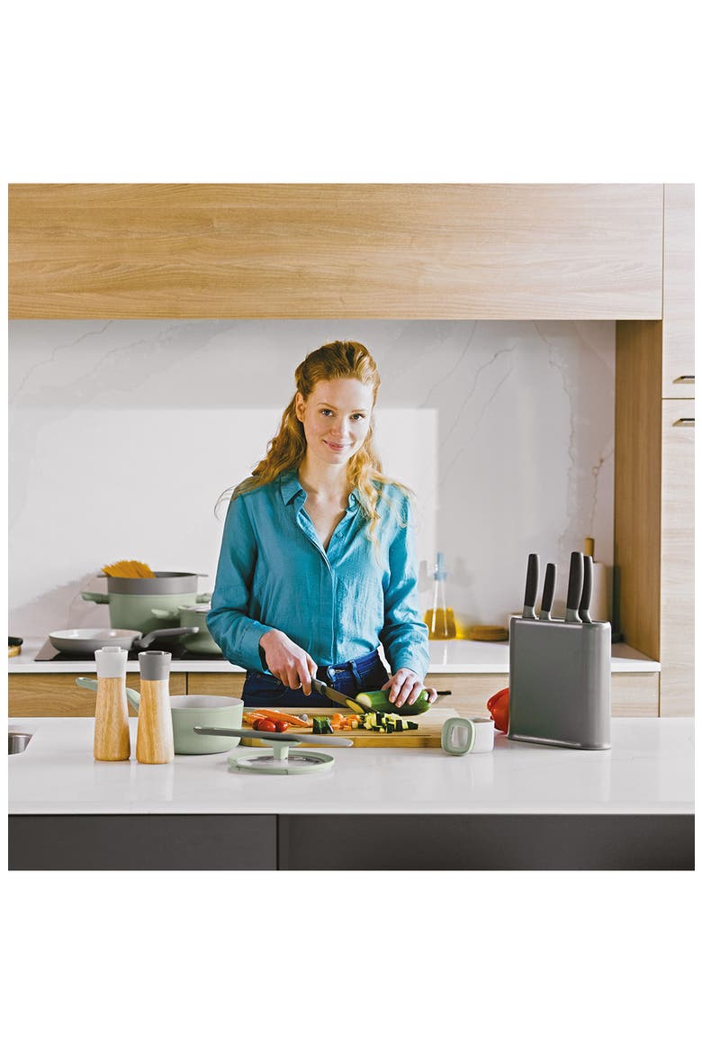 Leo Balance 6-Piece Knife Block, Alternate, color, GREEN