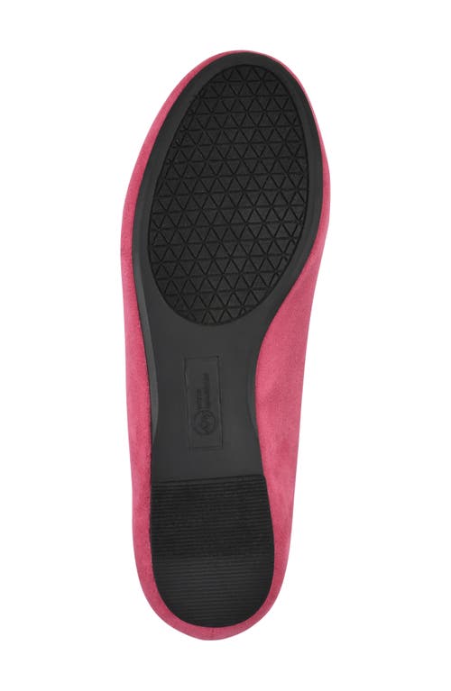 Cliffs By White Mountain Sashimi Embellished Bow Flat In Super Pink Fabric