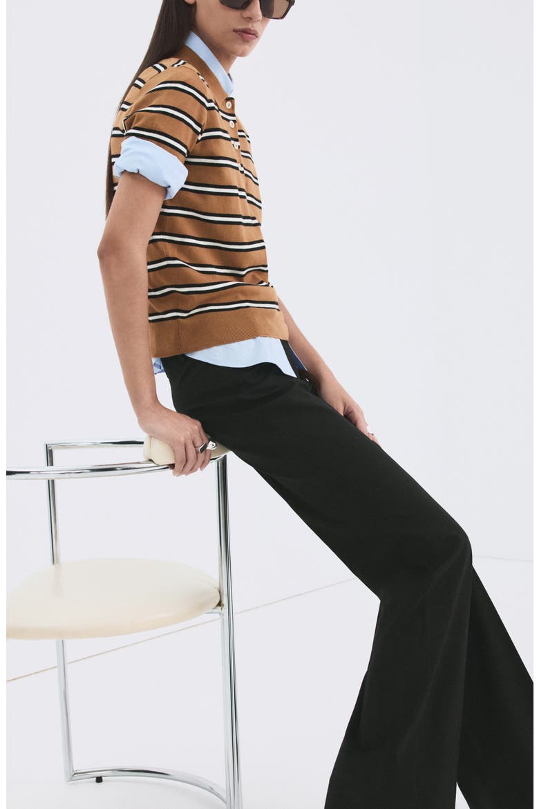 Stripe Polo Sweater, Alternate, color, CARAMEL