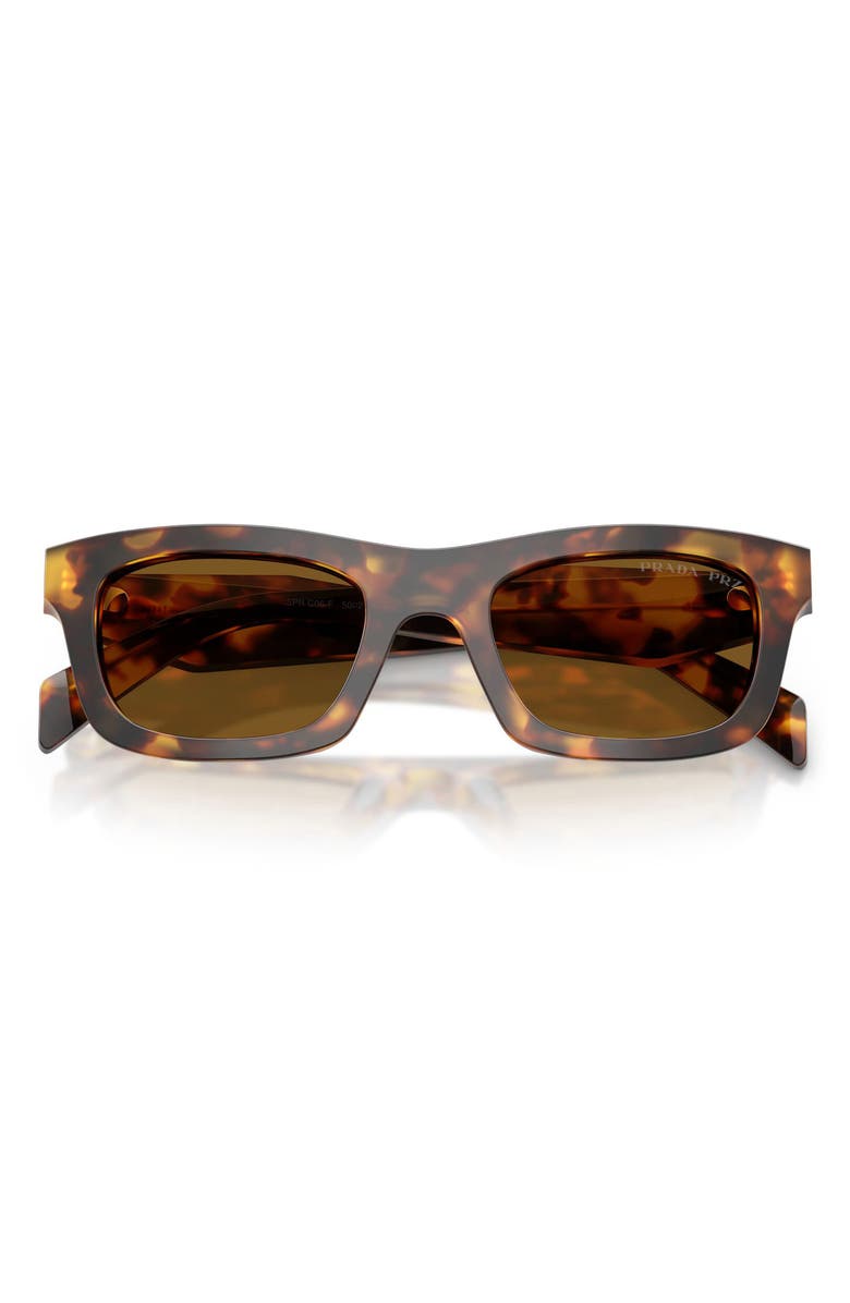 Prada 53mm Polarized Pillow Sunglasses, Alternate, color, Honey Tortoise / Brown Polar