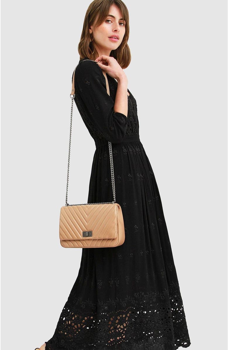 Belle & Bloom All Eyes On Me Midi Dress, Alternate, color, Black