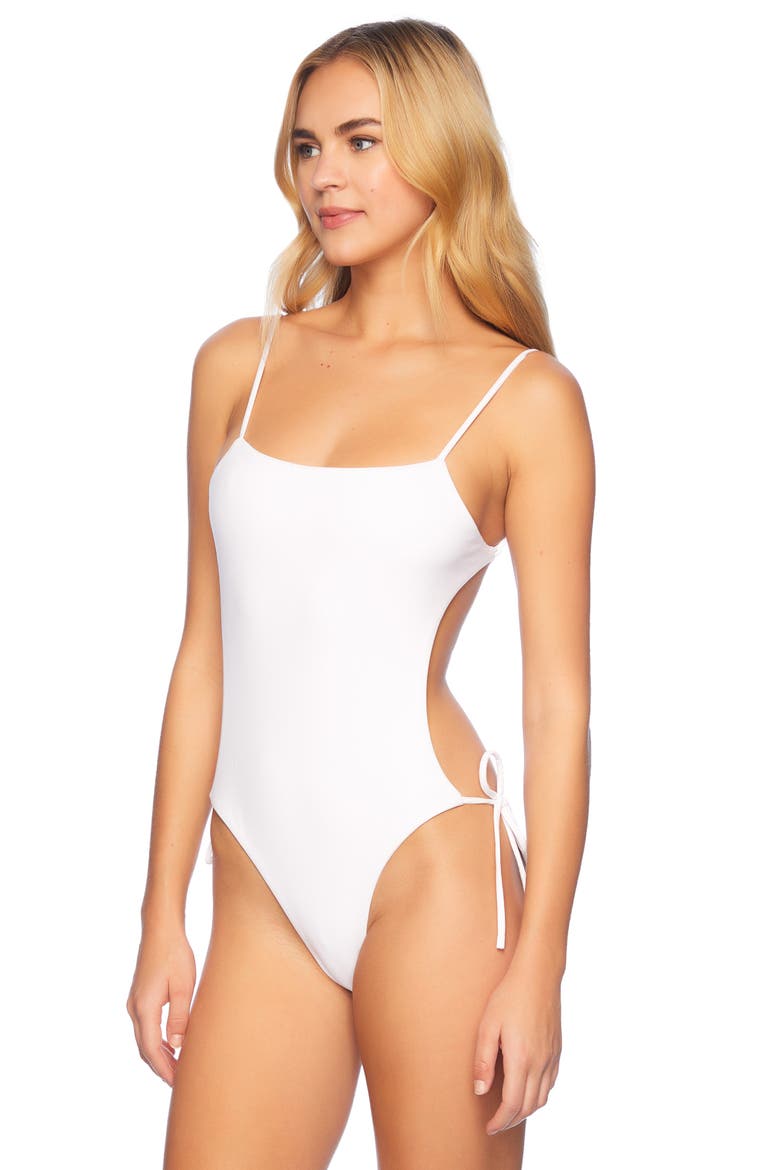 Tie Back One-Piece Monokini Swimsuit, Alternate, color, SUGAR