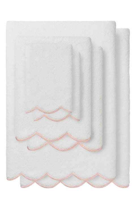 Adornia Scallop 6-Piece Towel Set