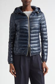 Herno Angela Hooded Ultralight Nylon Down Bomber Jacket