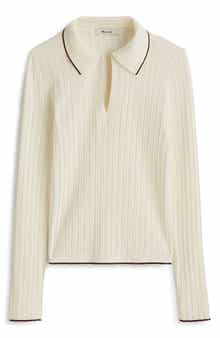 Madewell The Signature Knit Johnny Collar Sweater