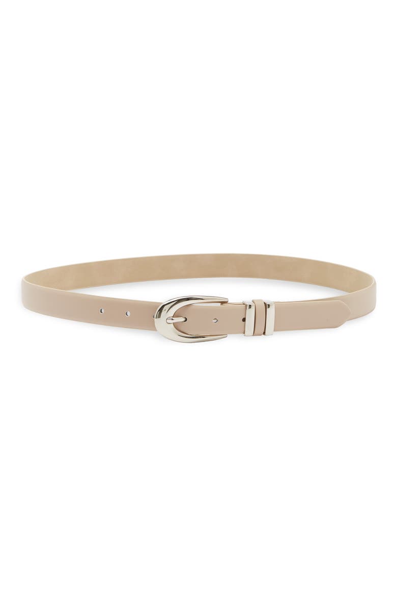 Oval Buckle & Double Keeper Belt, Main, color, DOVE