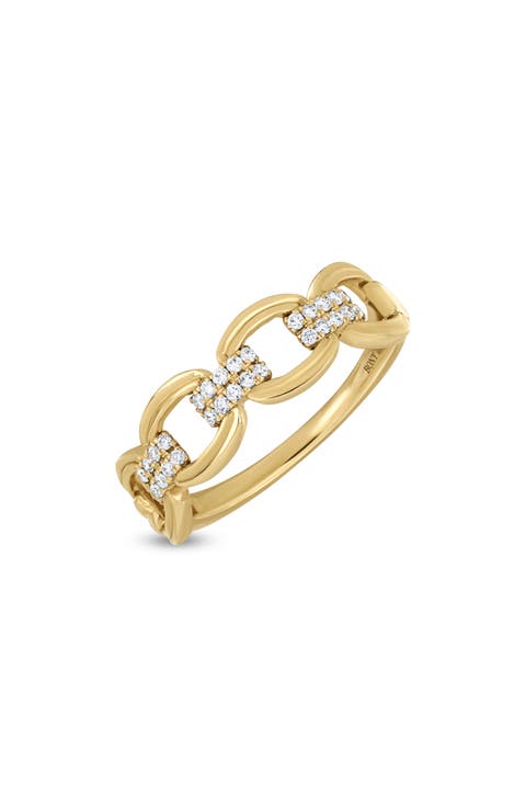 Varda 18K Yellow Gold Diamond Link Band Ring