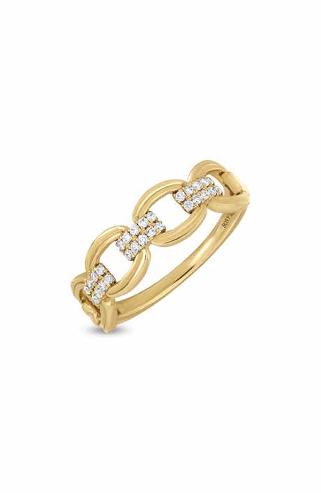 Bony Levy Varda 18K Yellow Gold Diamond Link Band Ring