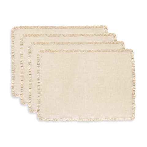 Linen Placemats - Juliette Ruffle, 14" x 19" Inch