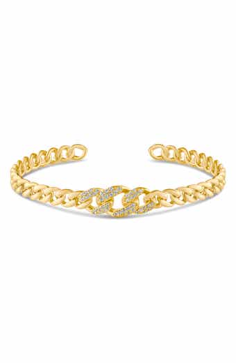 Pavé Frozen Curb Chain Cuff Bracelet